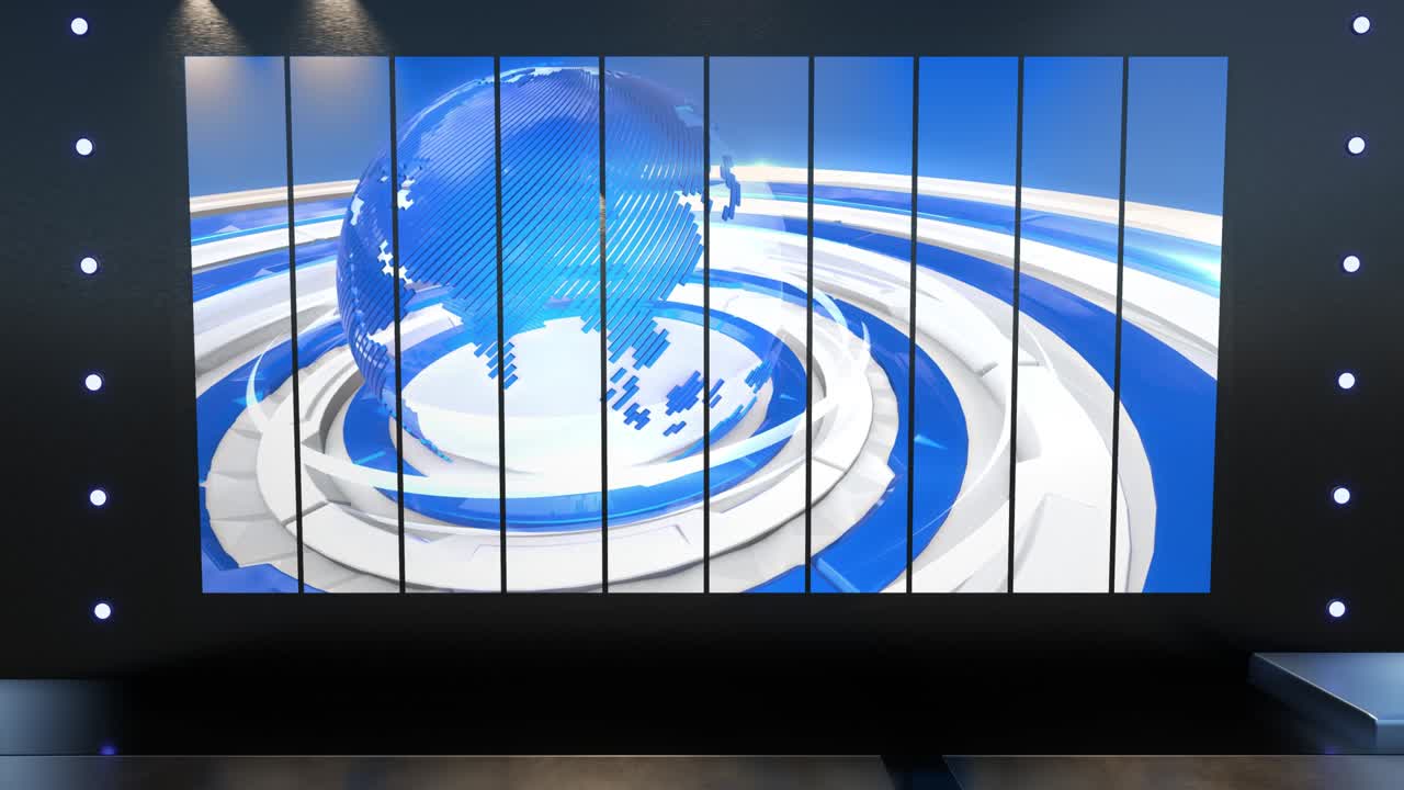 tv 뉴스 스튜디오 세트 - 가상 녹색 화면 배경 루프