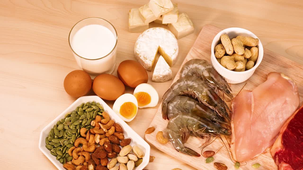 varios alimentos proteicos y lácteos