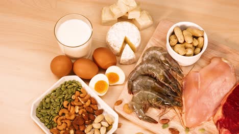 various protein and dairy foods