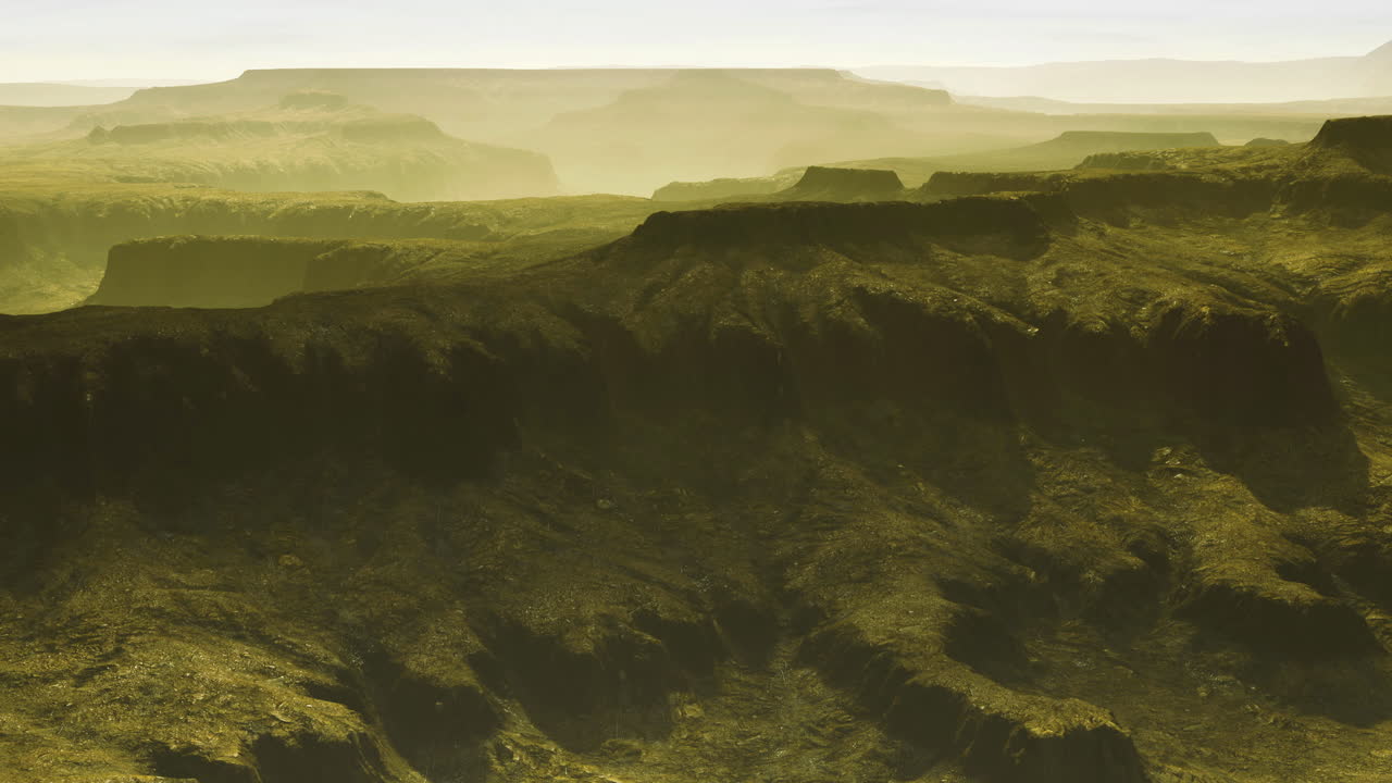 Majestic canyon landscape under morning light in a serene environment