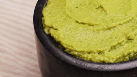 close-up of guacamole in a bowl