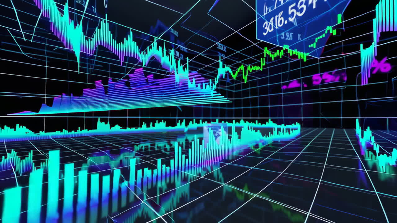 Abstrakt Futuristisk Visualisering af Aktiemarkedet
