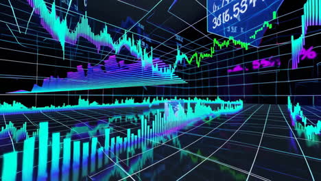 abstract futuristic stock market visualization