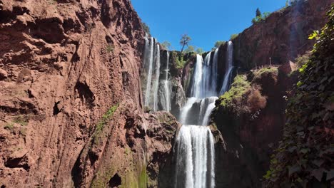 waterfall ouzoud falls tallest in north africa establish shot, morocco