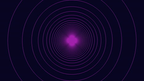 purple spiral symmetrical array of circles on black background
