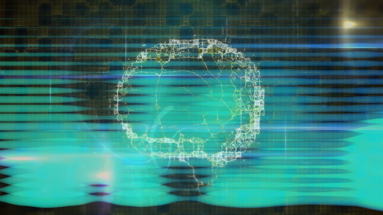 animación del cerebro digital a través de una red de conexiones