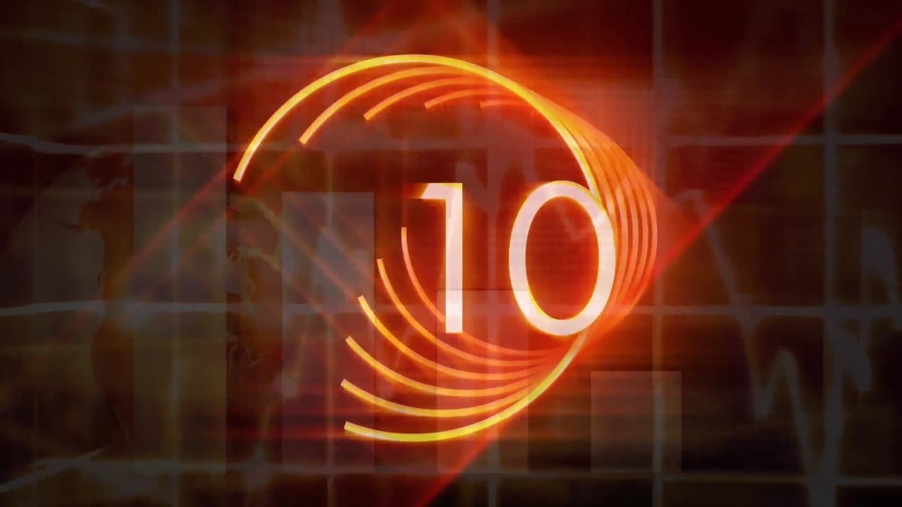 Countdown animation with light circle rotating around