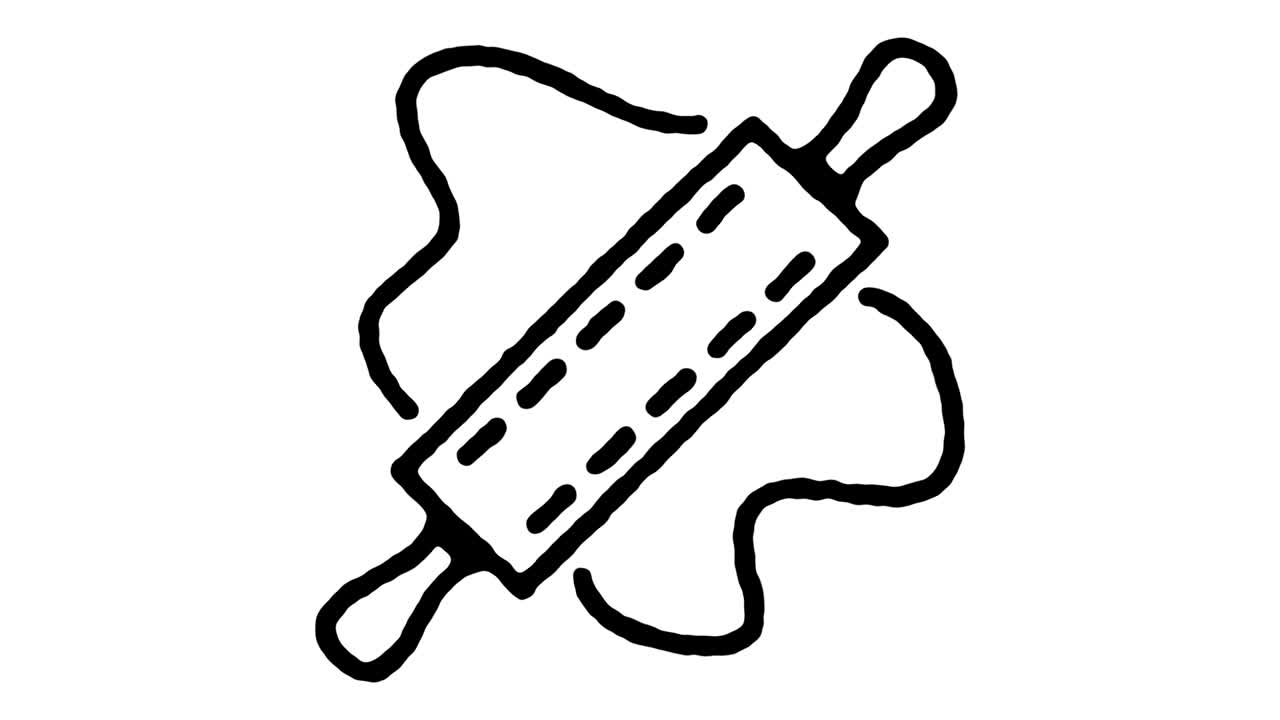 페이스트리 가게 손으로 그린 라인 아이콘 애니메이션