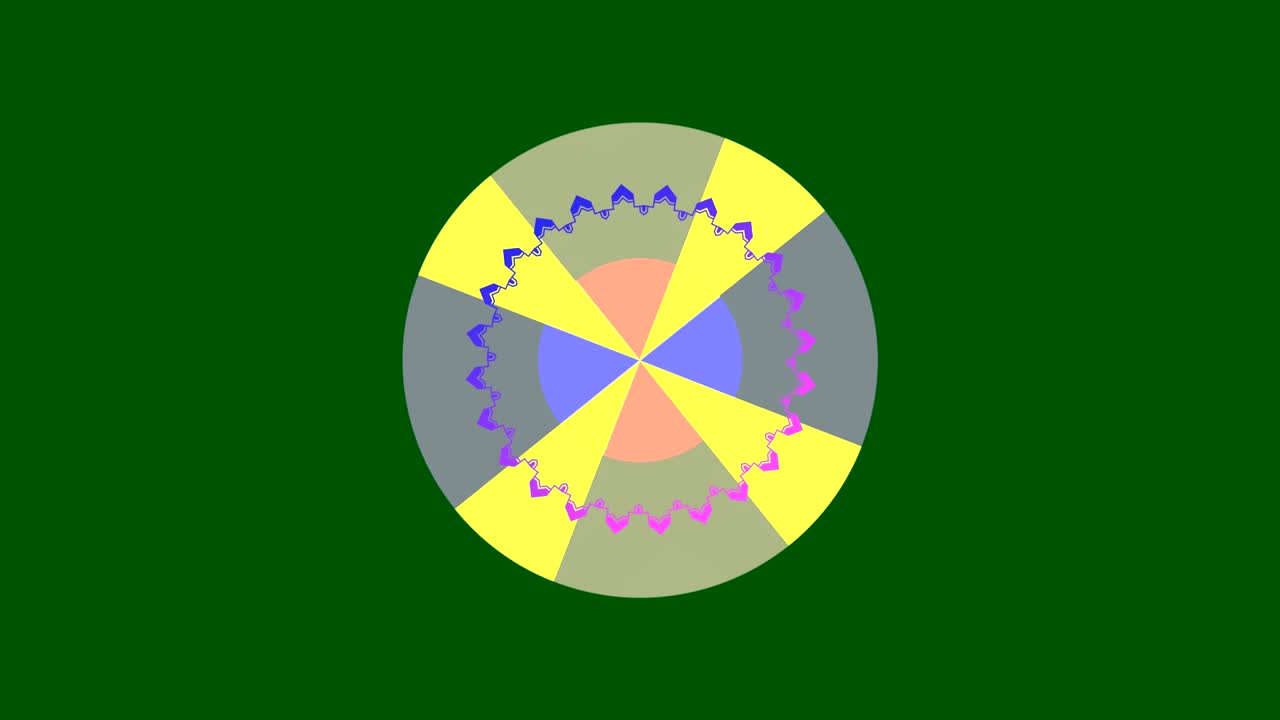 dibujos gráficos que giran en el centro cambiando de color.