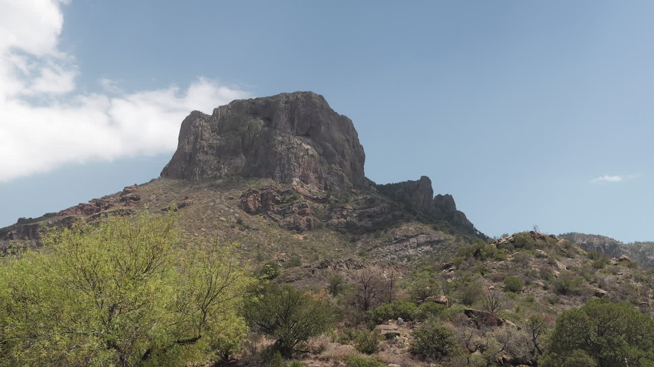 The Chisos Mountains in Big Bend National Park in west Texas on a sunny day