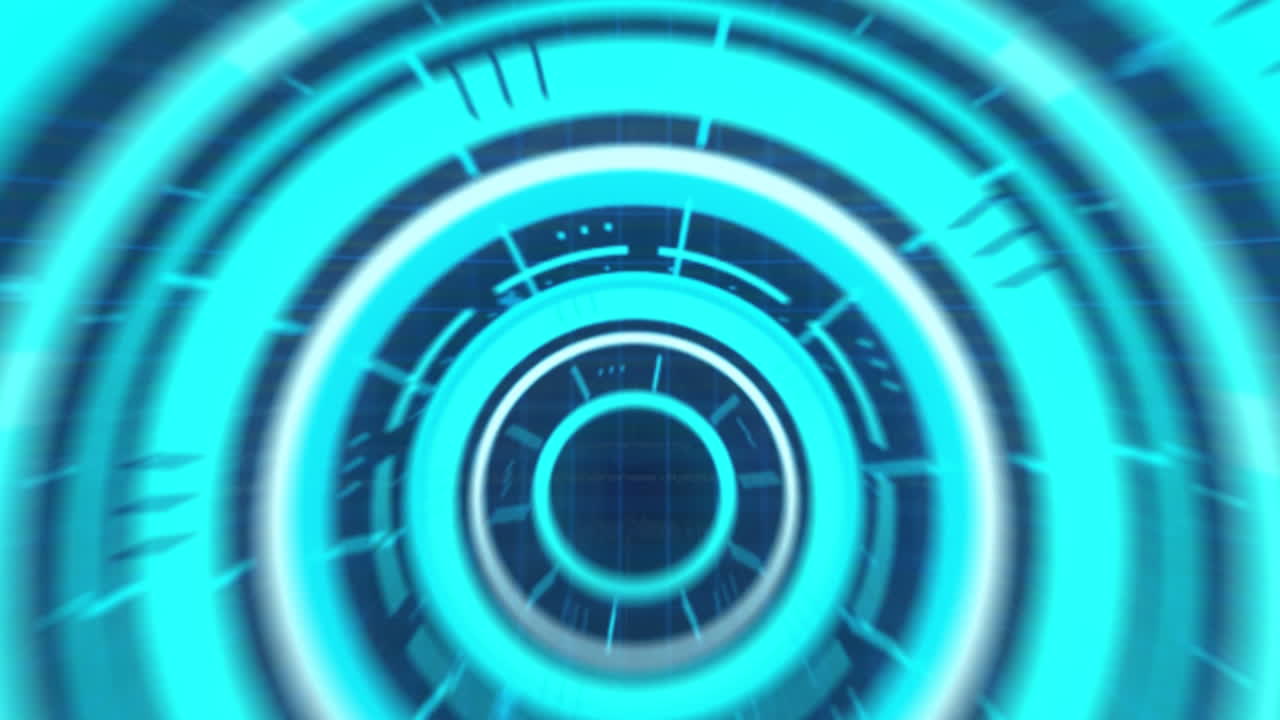 animación del alcance en la pantalla, procesamiento de datos a través de codificación binaria