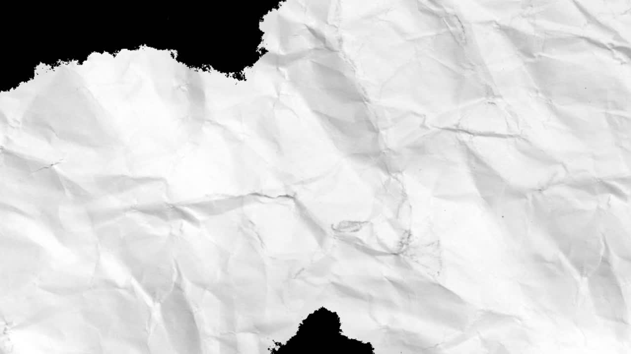 Animerad textur av skrynkligt vitt papper som visas och försvinner