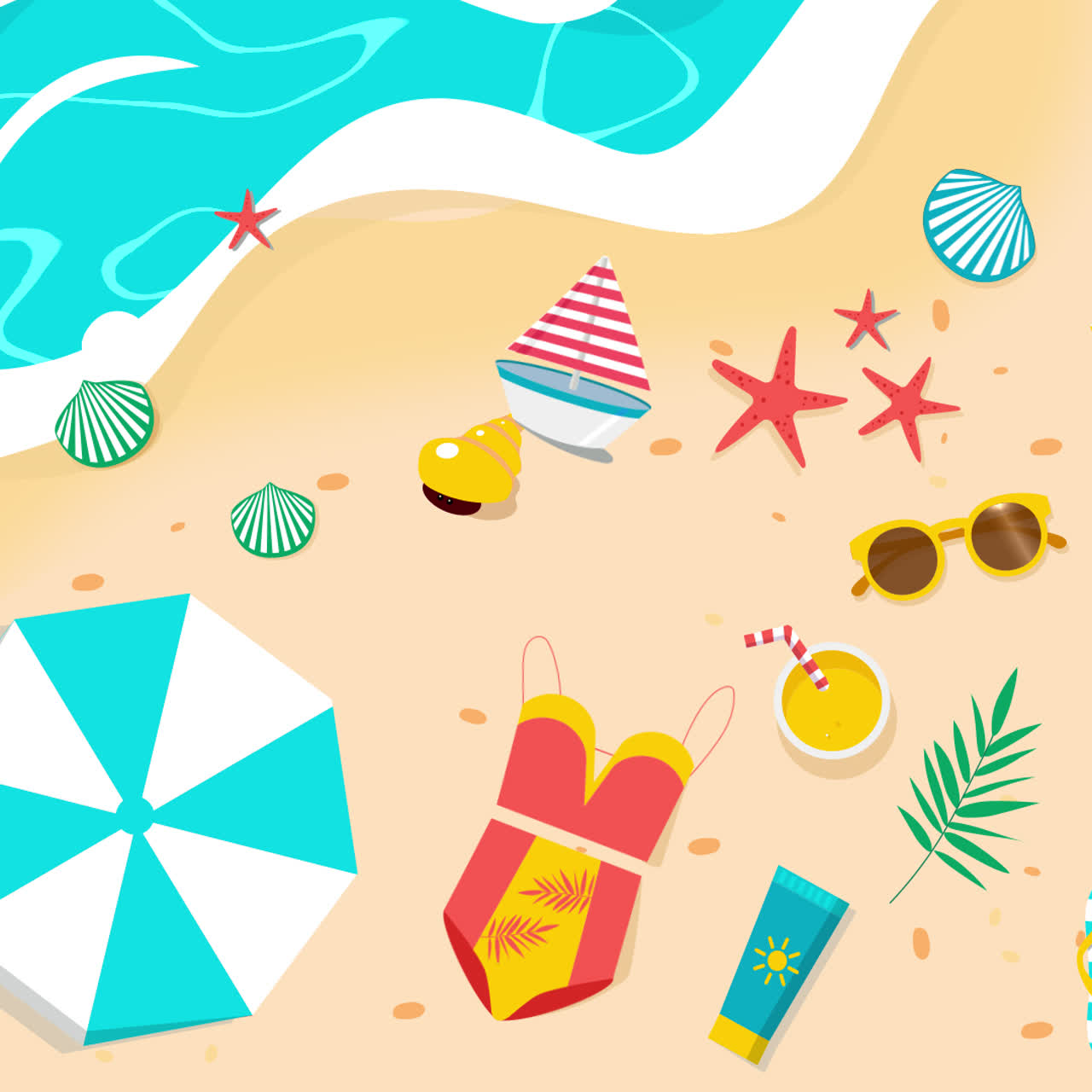 сцена отдыха на пляже