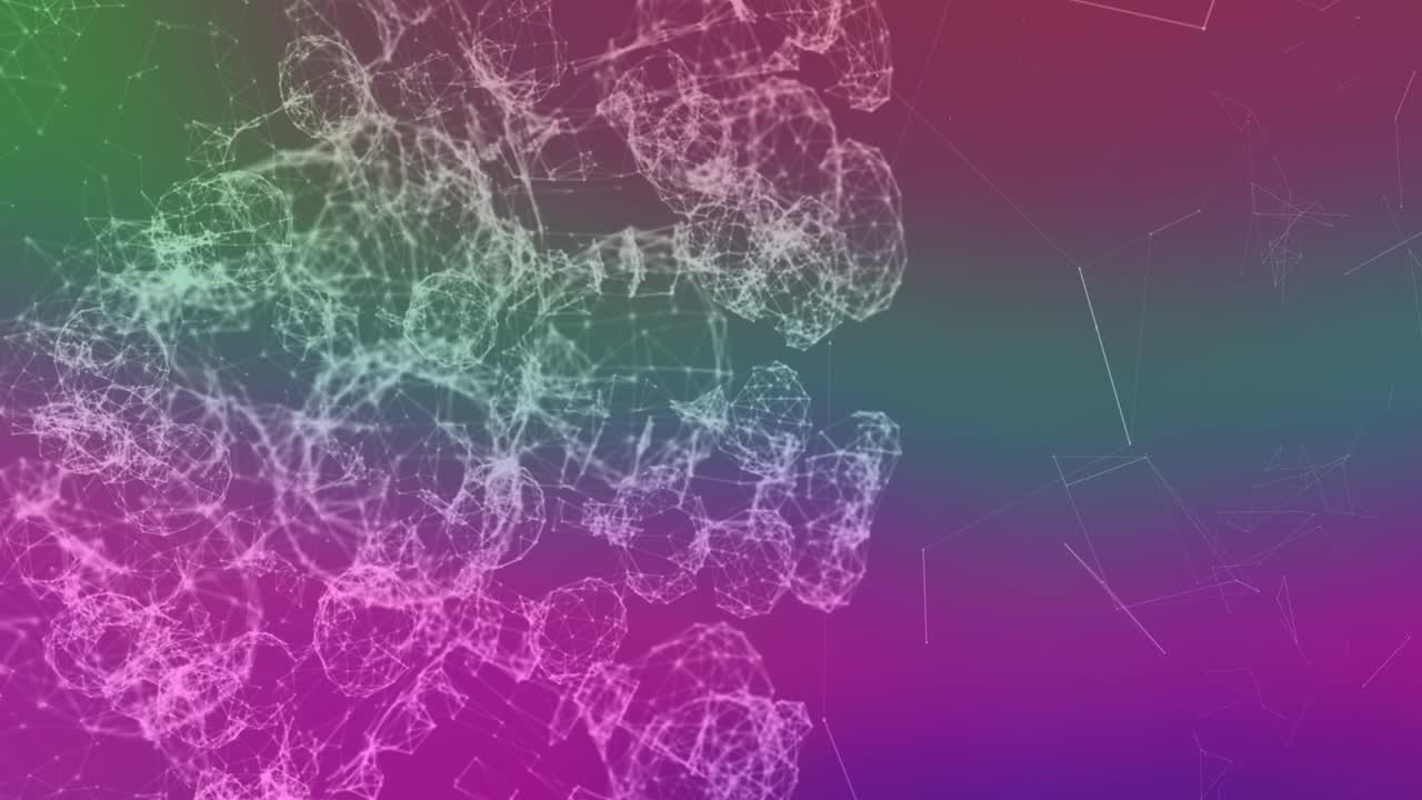 animación de una cadena de adn en 3d girando sobre un fondo brillante púrpura