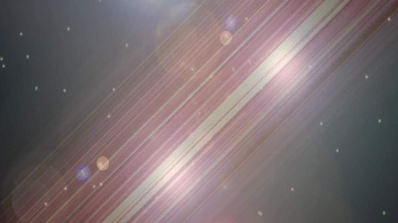 浮遊する粒子や分子のアニメーション 閃く色の光束とボケライト