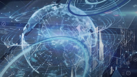 animation of data processing over globe