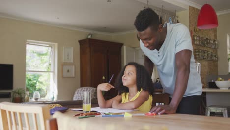 african american father and daughter spending time together