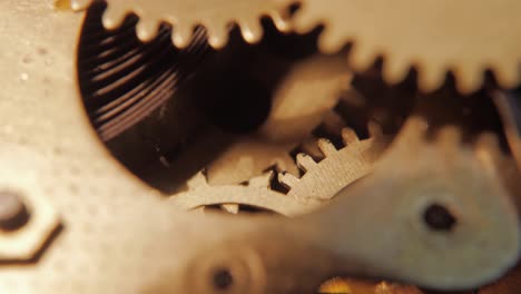 the brass clockwork works. 4k macro