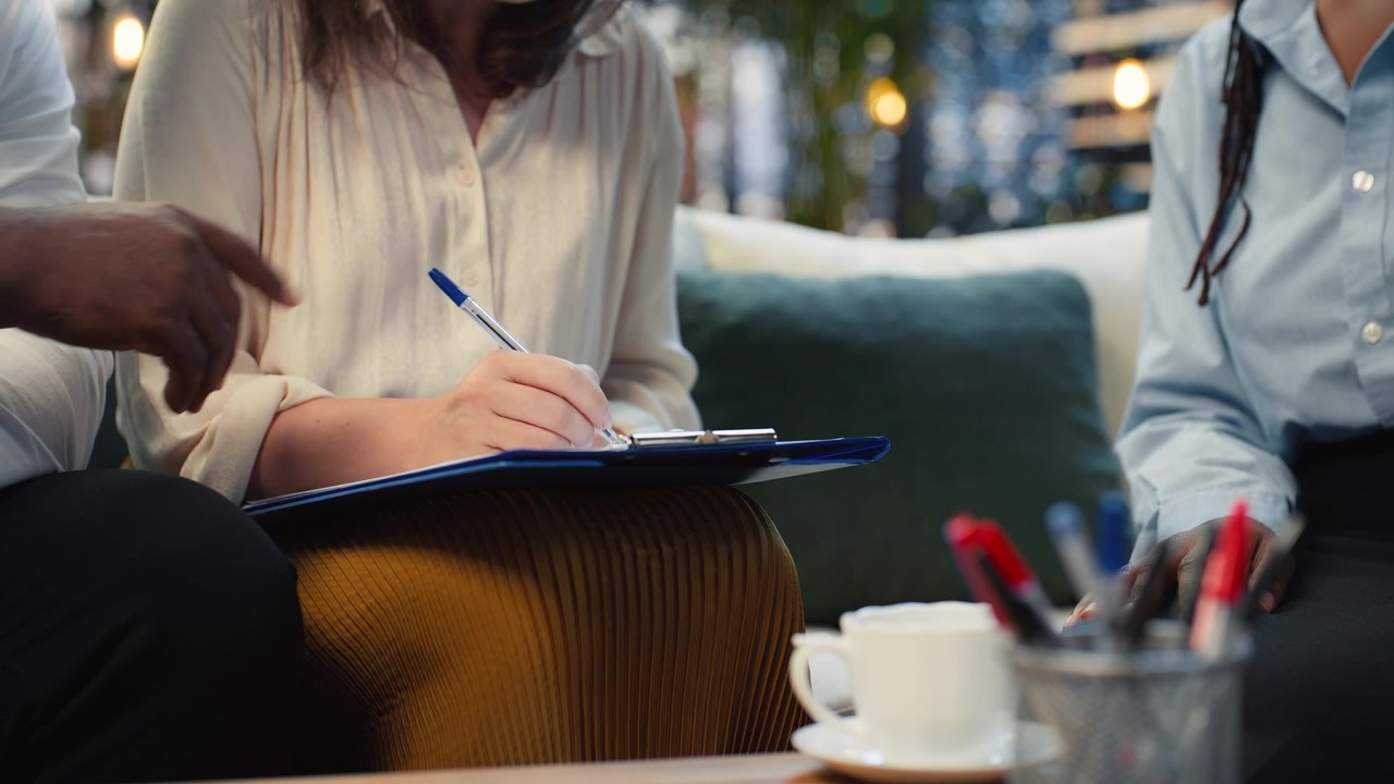 Close up of businessperson signing contract after reviewing documents
