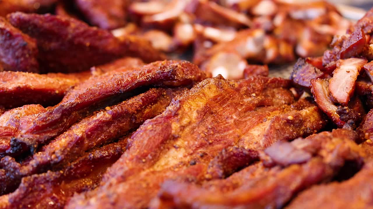 Delicious roasted pork at Suan Luang Rama 9 Park