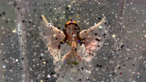 Un-ángel-Navidad-Brillo-Nieve-Globo-Decoración-Ornamento