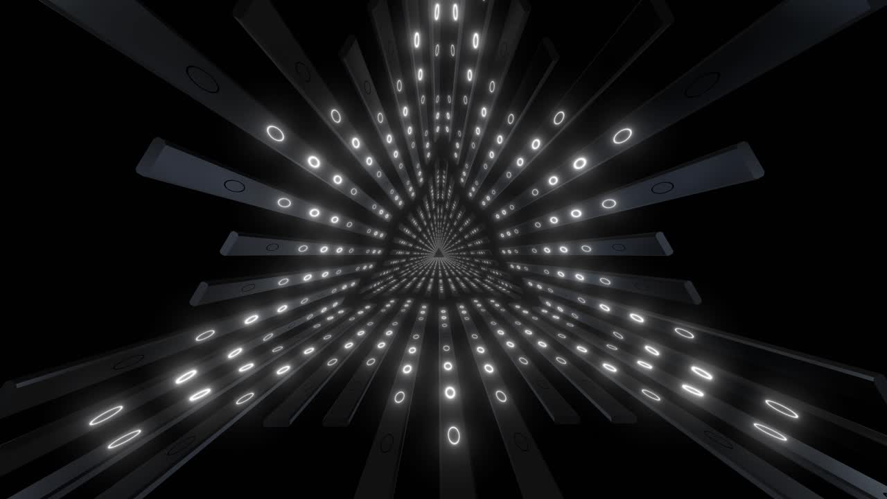 Abstract Futuristic Tunnel with Glowing Lights