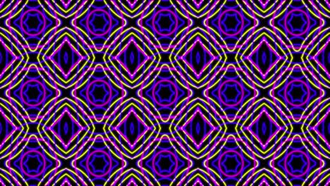 animación del patrón de neón del caleidoscopio que se mueve en movimiento hipnótico en un bucle sin costuras