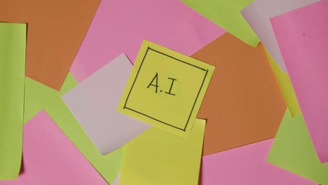 business concept of revolving sticky notes with ai written on top note