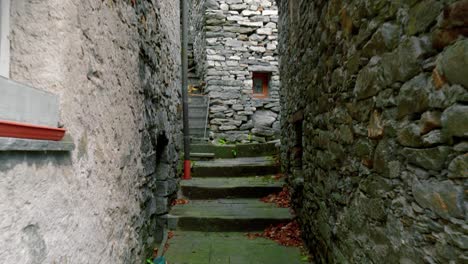 a walk-through video of the stone houses in the village of cavergno, located in vallemaggia district in the canton of ticino in switzerland