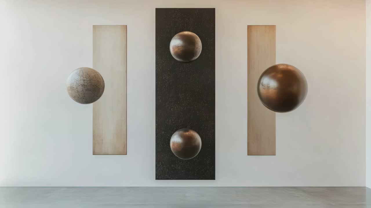 Modern Wall Decor with Metallic Balls