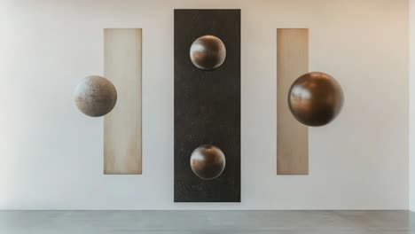 modern wall decor with metallic balls