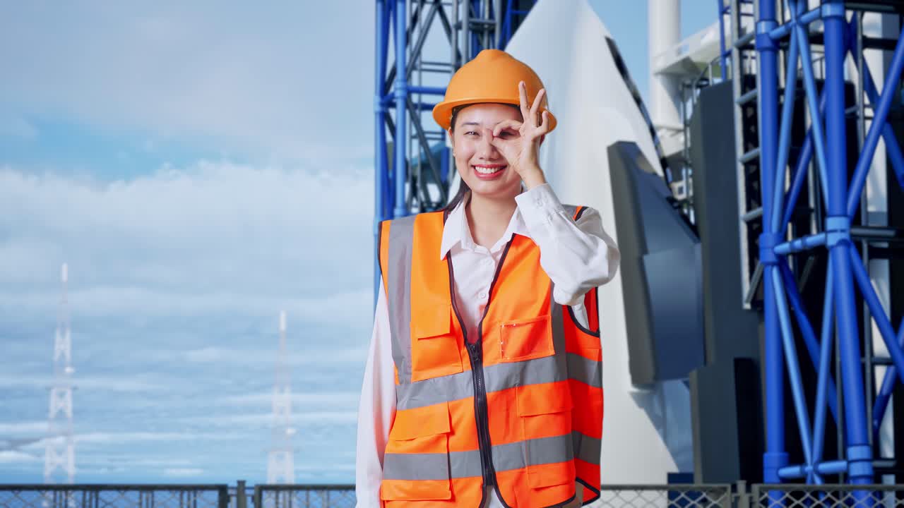 로켓 발사장에서 여성 엔지니어