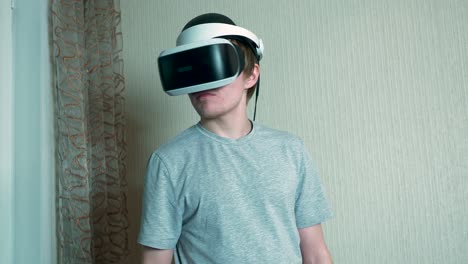 man wearing a vr headset