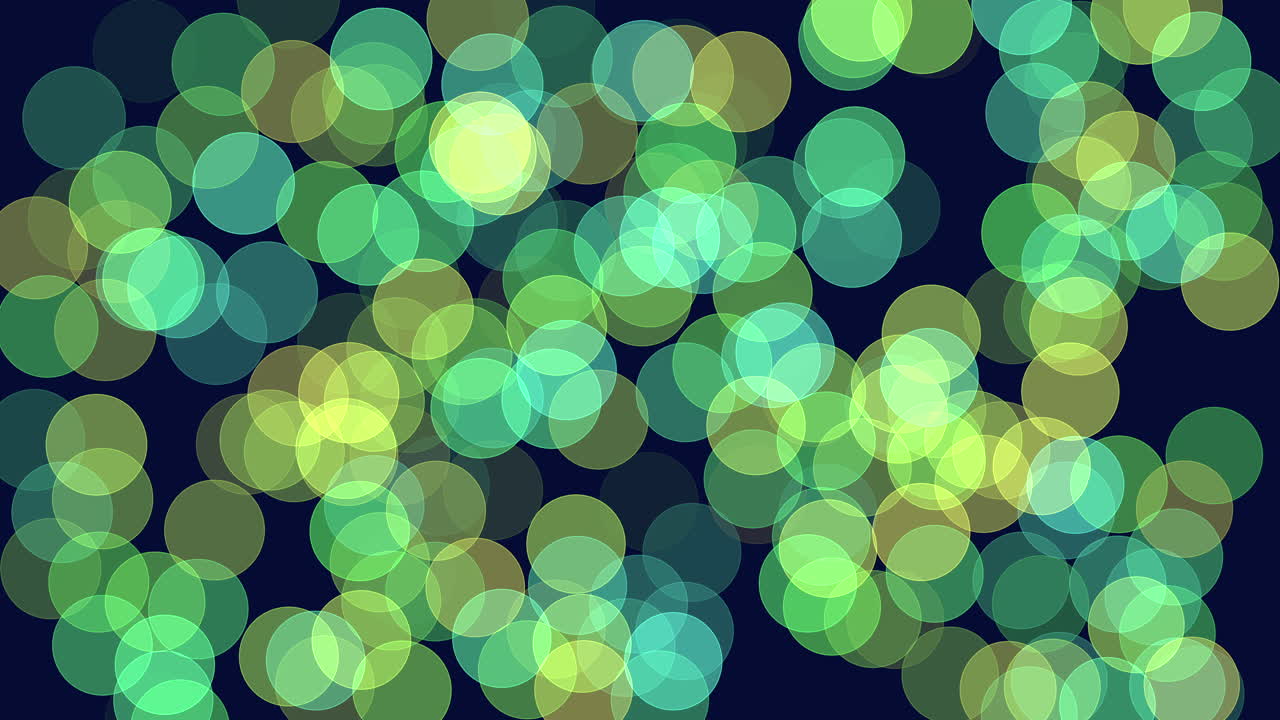 어두운 배경에 녹색과 파란색의 흐릿한 원, 추상적이고 역동적