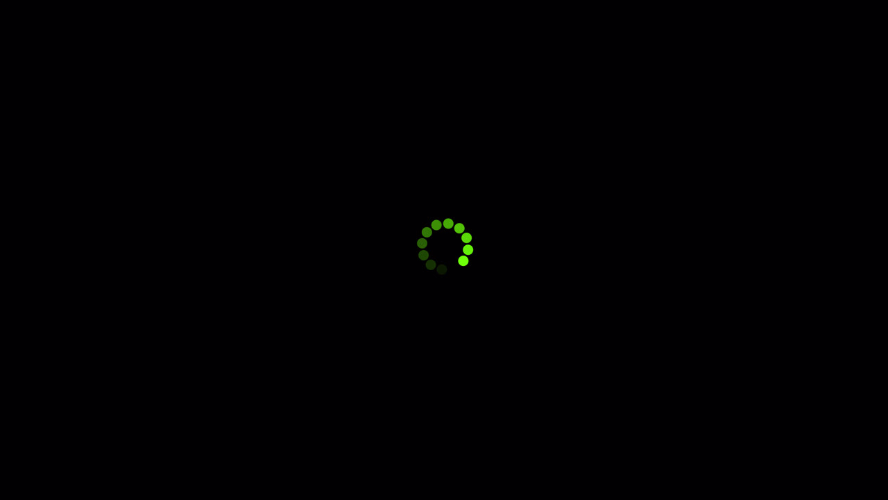 Green Loading Spinner Animation on Black Background