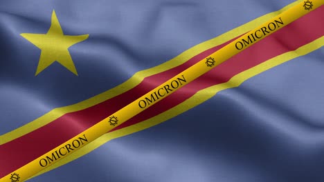 variante omicron y banda de prohibición en la bandera de la república democrática del congo