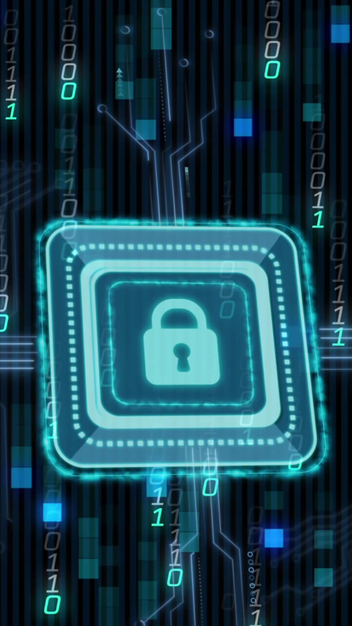 Animation of data processing on black background