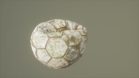 old-deflated-leather-soccer-ball