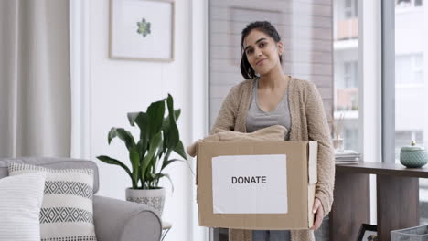 woman donating clothes