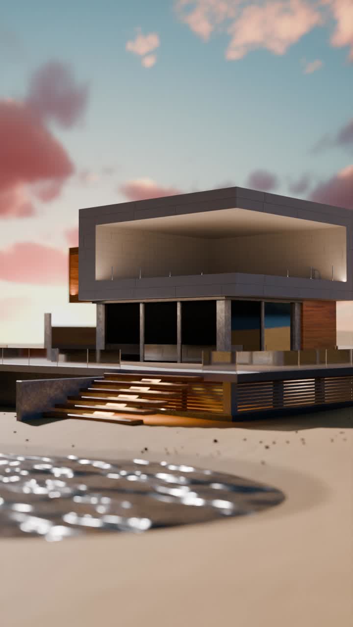 Modern house architecture in desert