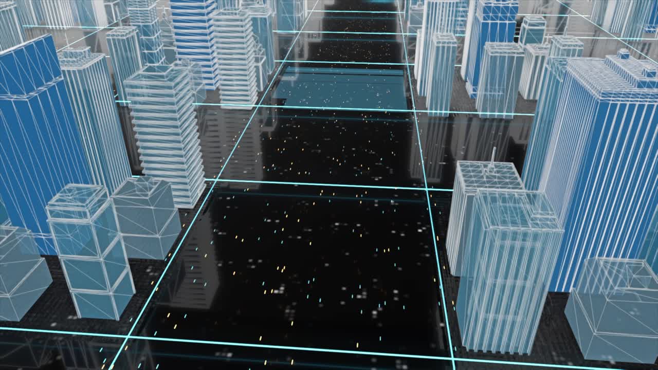 3d 와이어프레임 시티스케이프