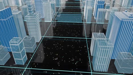 paisaje urbano de wireframe en 3d