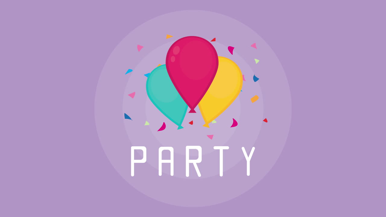 Festa di palloncini colorati e confetti