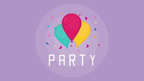 globos de colores y fiesta de confeti