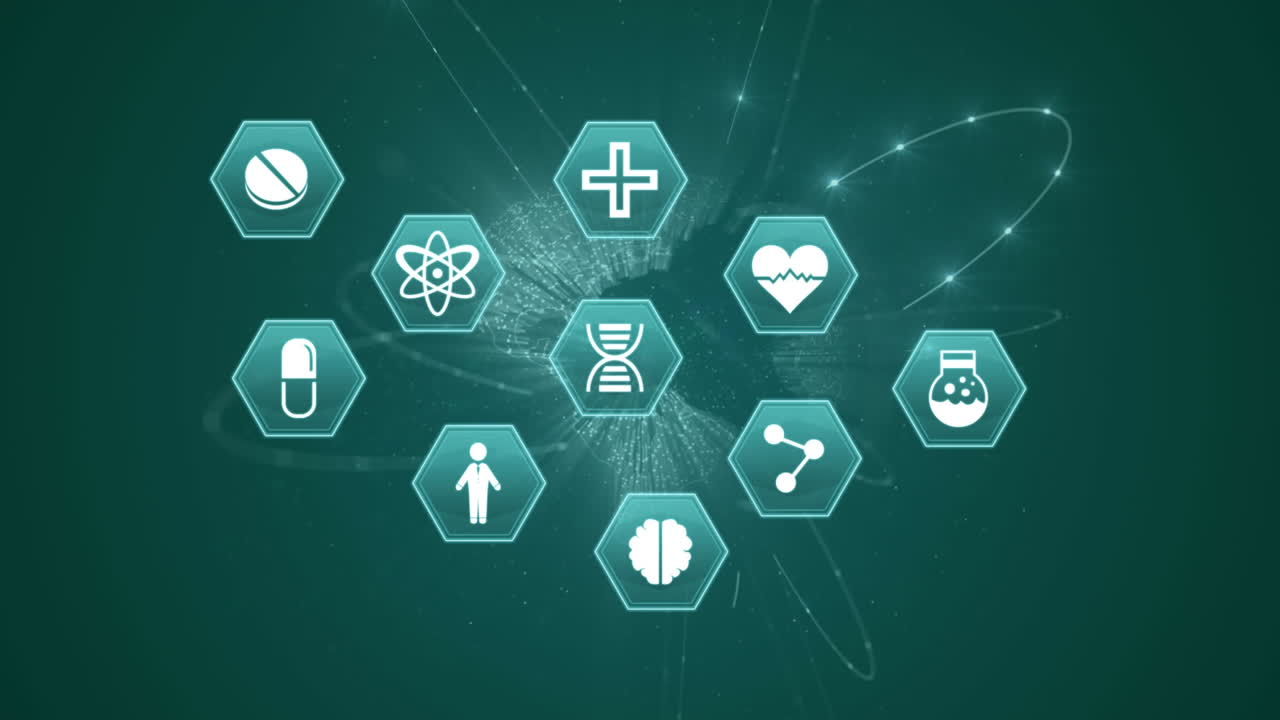 의료 아이콘 과 지구