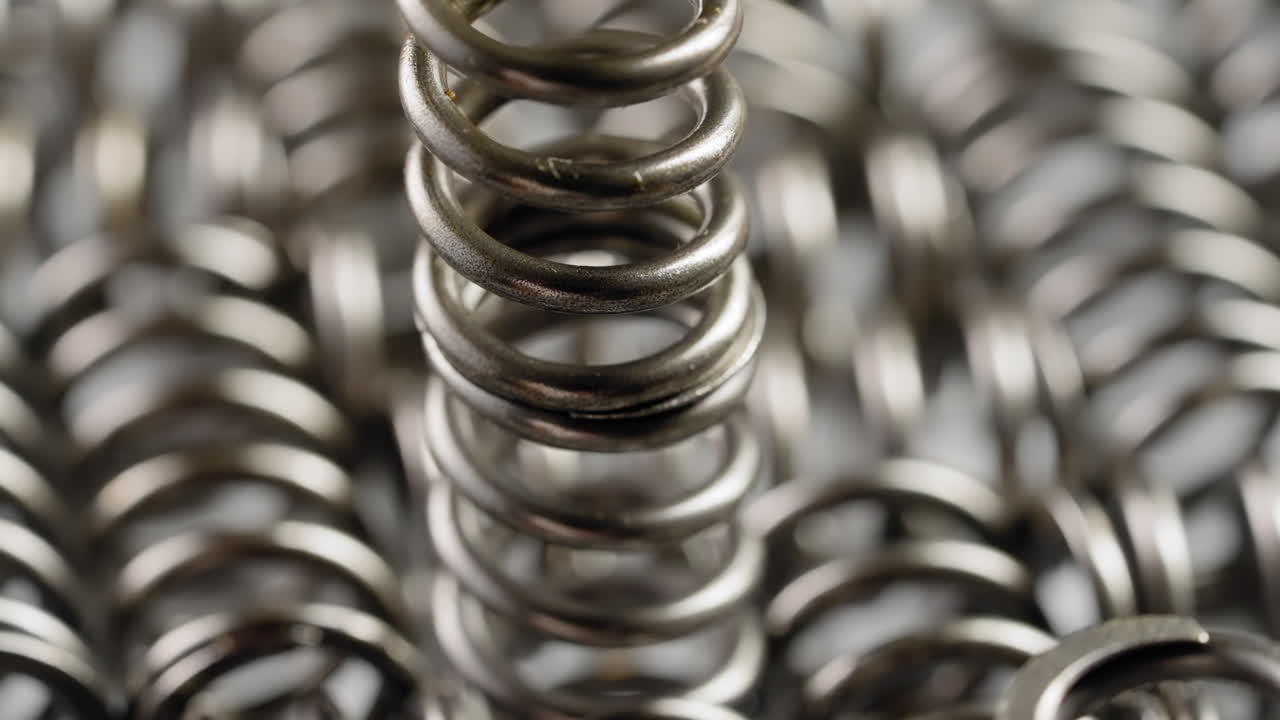 Close-up of Spinning Coil Spring Device - Metal Spring | Premium Stock ...