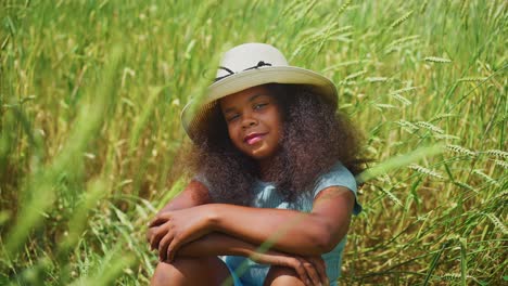young girl in wheat field