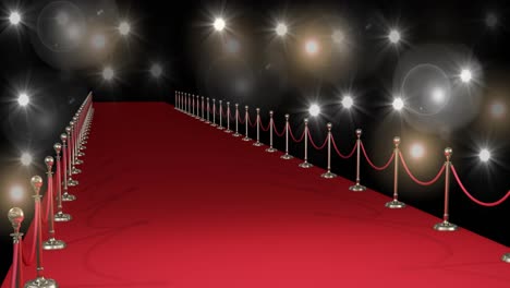 Animation-of-red-carpet-at-fashion-show,-on-black-background