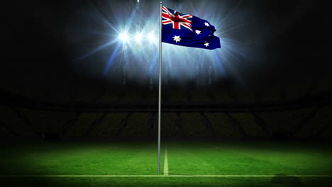 Australia-national-flag-waving-on-flagpole