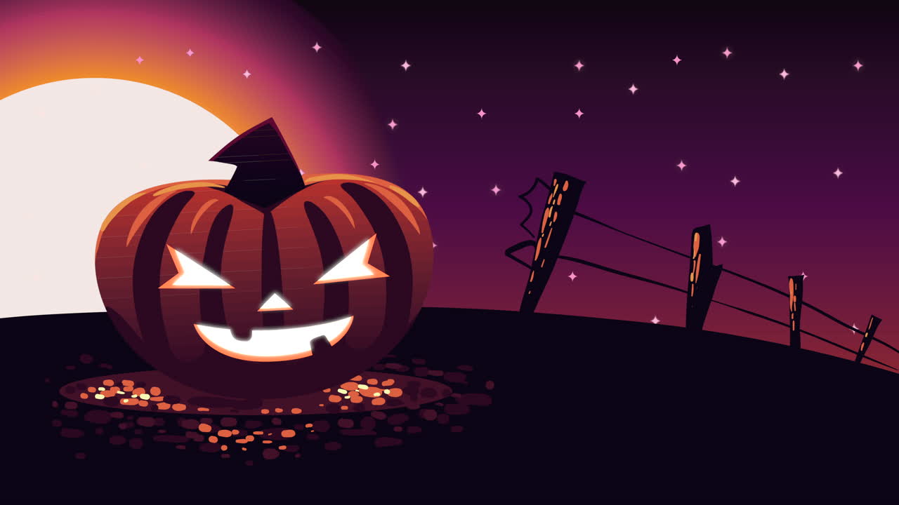 animazione di halloween felice con la zucca